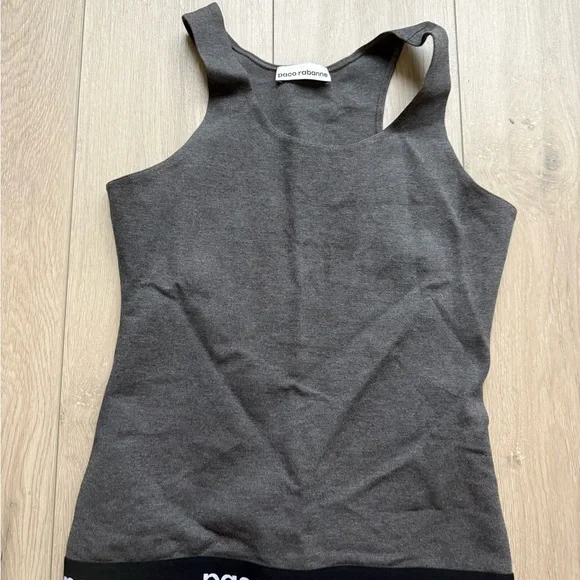 Paco Rabanne Logo Charcoal/Gray Tank and Leggings Ensemble. Size XS - Picture 8 of 12